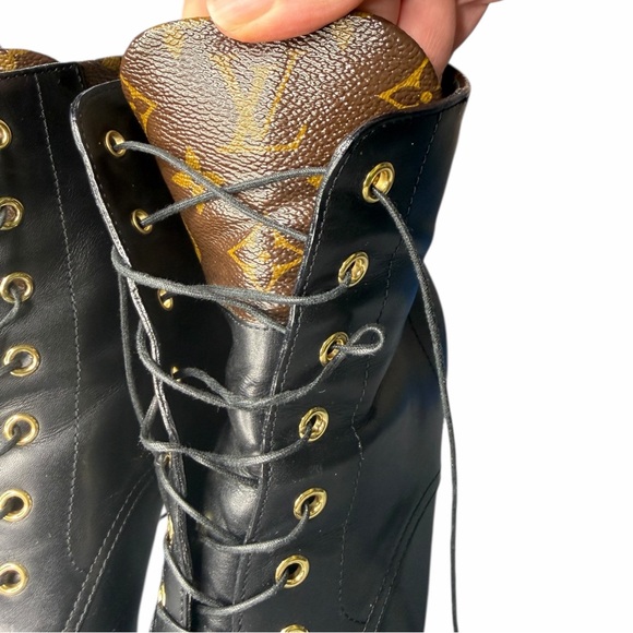 Louis Vuitton Black and Brown Lace-Up Boots MAO250 size 39 - Picture 5 of 15